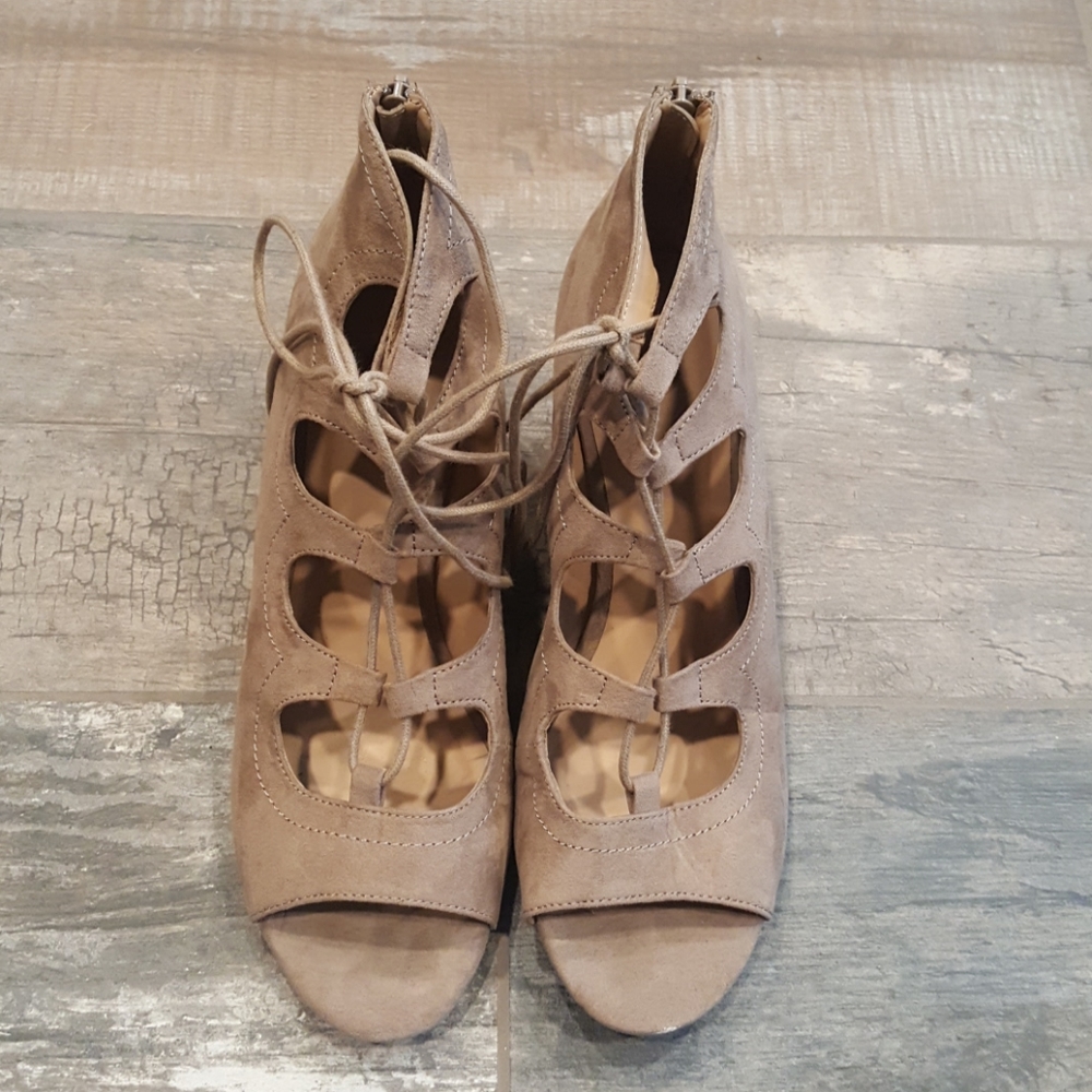 Lace Up Wedge Sandals